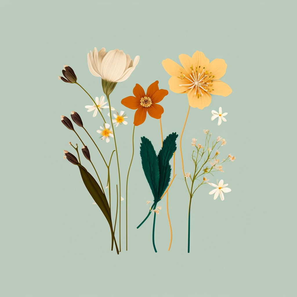 Spring_flowers_minimalistic_solid_background_Midjourney